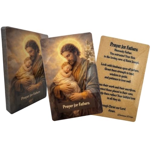 St Joseph Prayer for Fathers Laminated Holy Cards USA Made 10 Pack