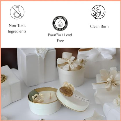 Luxury Scented Candles with Mini Bouquets - Personalized Favors for Weddings, Showers, Birthdays - Beautifully Stamped Wedding Decorations, Elegant Hand-Poured Soy Candles (20 PCS, with Gift Box) - size: 20 PCS, style: WITH GIFT BOX