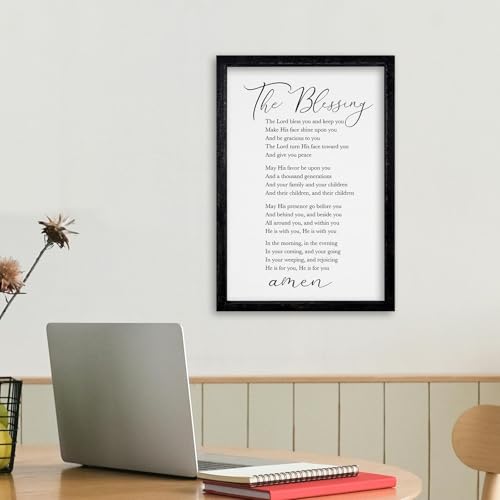 comurdyo The Blessing Bible Verse Wall Art, 16"×11", Black - color: The Blessing (Black), size: 16"L x 11"W