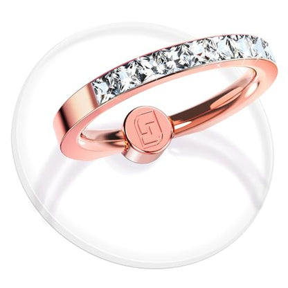 2 Pcs Jsoerpay Clear Phone Ring Holder with Diamond, Rose Gold - color: 2 Rose Gold Diamond