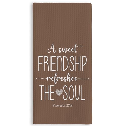TNUW Christian Gifts Kitchen Towels 16x24In, Religious Friendship Gifts for Women, Hand Tea Towels for Kitchen Bathroom Decor (Warm Brown) - color: Warm Brown