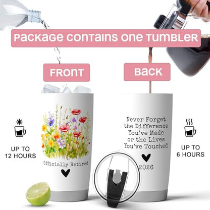Fancyfams 20oz Retirement Tumbler for Women 2026 - color: Officially Retired 26