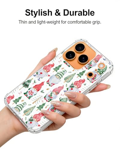 Watercolor Christmas Gnomes Trees Phone Case Compatible with iPhone 17 Pro Max, Cute Winter New Year Phone Cover for iPhone 17 Pro Max, Trendy TPU Bumper Phone Cover Case - color: Christmas Gnomes