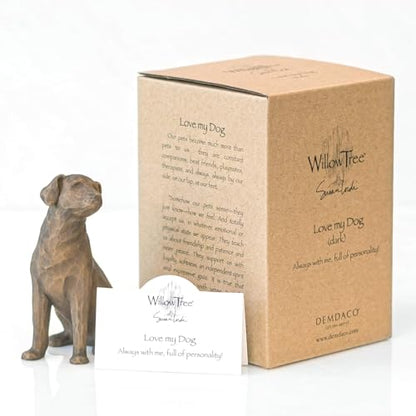 Willow Tree Love My Dog (Dark), Sculpted Hand-Painted Figure