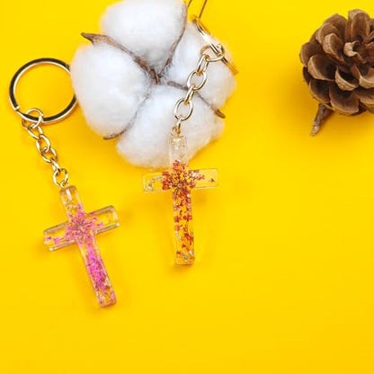 Cross Keychain Christian Jesus Keychain for Women, Resin Key chain for Bag Charm Car Accessories Women Men Gifts - color: 001