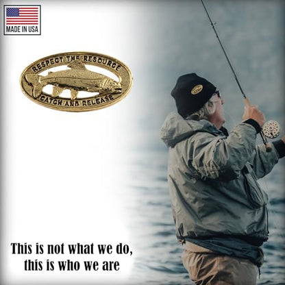 Rainbow Trout Pin, Catch and Release, Lapel, Hat, Pins, Brooch, Brooches, Jewelry, Gift, Handmade in the USA, 200 Fish Designs Available. - color: Gold Plated