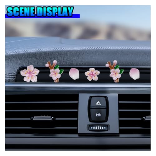 5PCS Peach Blossoms Car Dashboard Decoration (Pink) - color: Pink