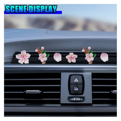 5PCS Peach Blossoms Car Dashboard Decoration (Pink) - color: Pink