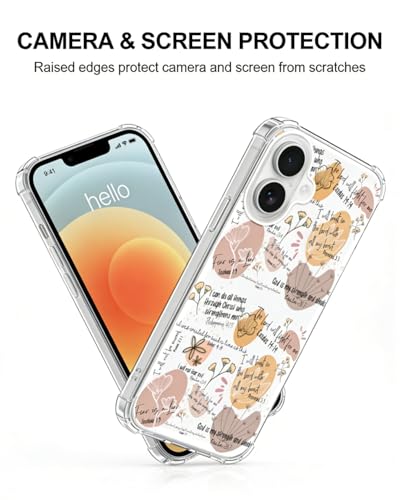 Bible Verses Floral Phone Case Compatible with iPhone 17, Positive Affirmations Botanical Phone Cover for iPhone 17 - color: Bible Verses