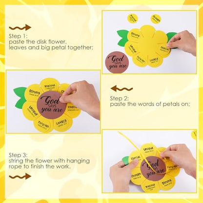 Syhood 24 Set God Says You are Sunflower Craft，DIY Bible Kit - style: God Says You Are