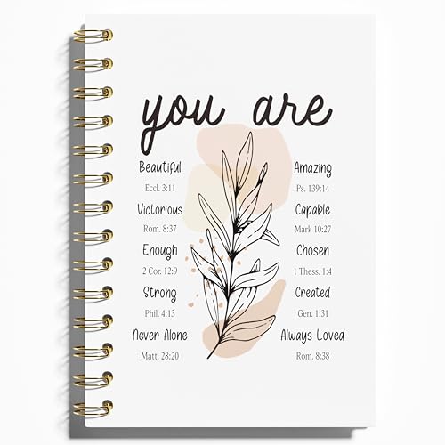 WFSM Inspirational Christian Notebook - Christian Gifts Journal, Daily Prayer Journal, Spiral Bible Notebook, Christian Gifts Journal, Spiritual Journal for Women, 5.5x8.3 Inches - color: You Are