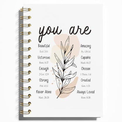WFSM Inspirational Christian Notebook - Christian Gifts Journal, Daily Prayer Journal, Spiral Bible Notebook, Christian Gifts Journal, Spiritual Journal for Women, 5.5x8.3 Inches - color: You Are