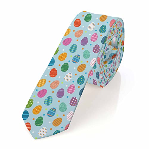 Men's Ties Novelty Tie Necktie for Men Teen Boys Multicolor Tie Party Holiday Thanksgiving Christmas - color: Easter Eggs Blue