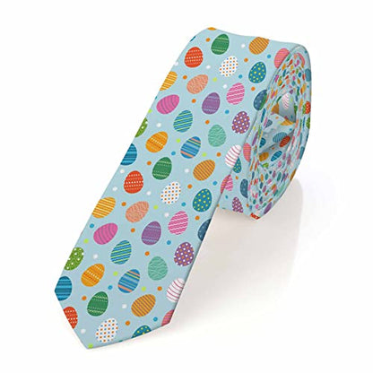 Men's Ties Novelty Tie Necktie for Men Teen Boys Multicolor Tie Party Holiday Thanksgiving Christmas - color: Easter Eggs Blue