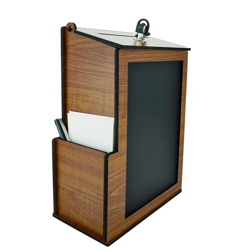 Shumei Lockable Box for Voting Suggestions Opinions and Tips - Wooden, Ideal for Offices Community Centers Bars and Banquet Halls