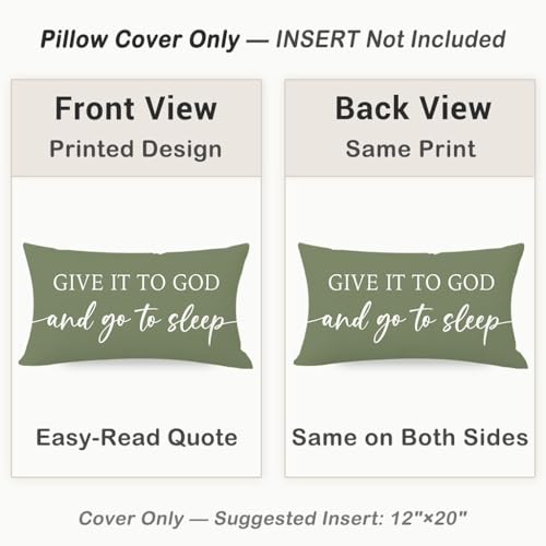 Decorative Throw Pillow Covers 12x20 Inch Set of 2 – Olive Green - color: Olive Green