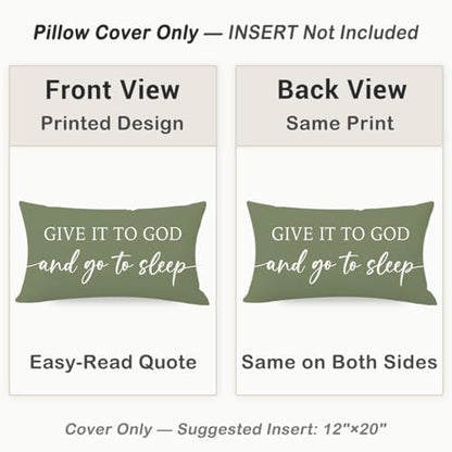 Decorative Throw Pillow Covers 12x20 Inch Set of 2 – Olive Green - color: Olive Green