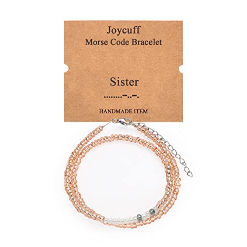 Inspirational Morse Code Bracelets for Women Funny Jewelry Birthday Gifts - color: Sister
