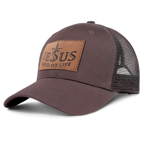 Christian Hats for Men & WomenJesus Cross HatChristianReligious GiftsforVarious Festivals&BirthdaysFaith Baseball/Trucker Cap - color: Brown