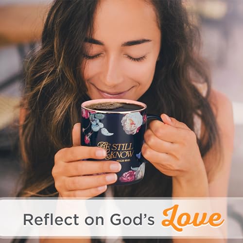 Christian Art Gifts Large Ceramic Scripture Coffee Mug for Women - color: Multicolor/Be Still