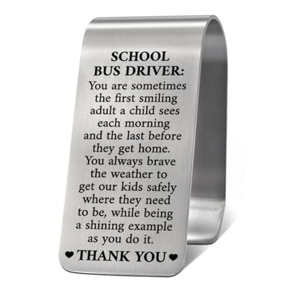 School Bus Driver Visor Clip for Cars, Thany You Chirstmas Thanksgiving Gifts Ideas for School Bus Drivers, Appreciation Birthday Car Visor Clip Gifts for Women Men