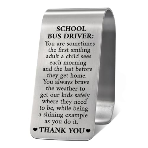 School Bus Driver Visor Clip for Cars, Thany You Chirstmas Thanksgiving Gifts Ideas for School Bus Drivers, Appreciation Birthday Car Visor Clip Gifts for Women Men