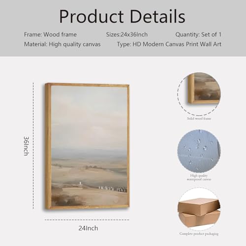 Jesus Wall Art 24x36 Inch – Spiritual Landscape Canvas Print with Light Wood Frame – Christian Jesus and Crowd Painting – Modern Biblical Poster for Living Room, Prayer Room, Church, Office – Religious Gift - color: Jesus and Crowd, size: 24"L x 36"W