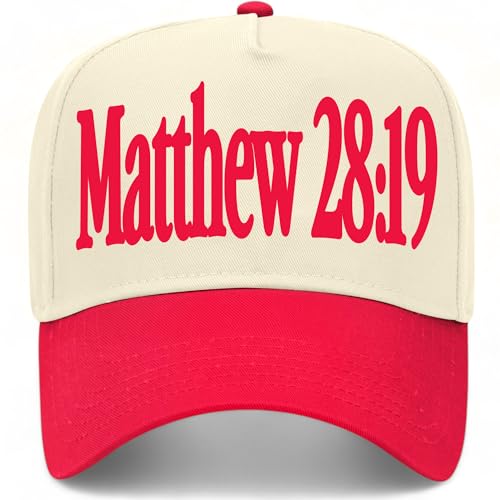 Matthew 28:19 Hat - color: Red/Natural