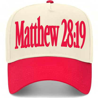Matthew 28:19 Hat - color: Red/Natural