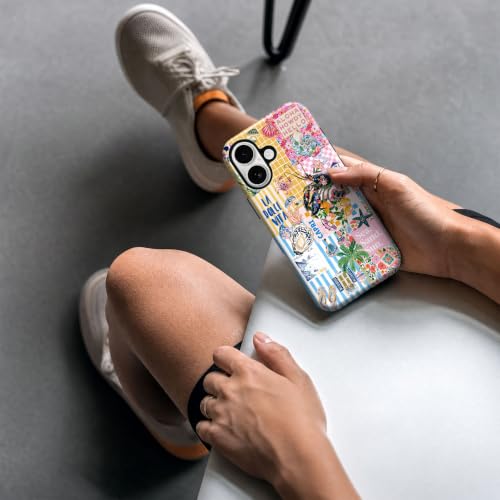 for iPhone 16 Case, Cute Summer Magnetic Phone Case - color: Coastal Blue Yellow, size: iPhone 16