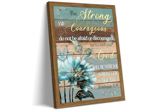 Bible Verse Canvas Wall Art Joshua Scripture Pictures Wood Framed 12x16 In - color: Joshua1 - wood, size: 16"L x 12"W