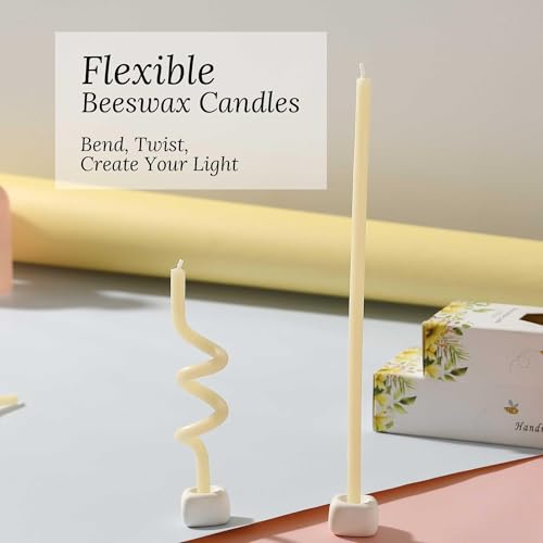 6.3 Inch Nature Meditation BeesWaxs Candles 50pcs-70min Burn Time,Dripless and Smokeless for Gifts for Women,Encouragement Cheer Up Gift for Friends Coworkers - color: Off-White, size: 6.3 inch