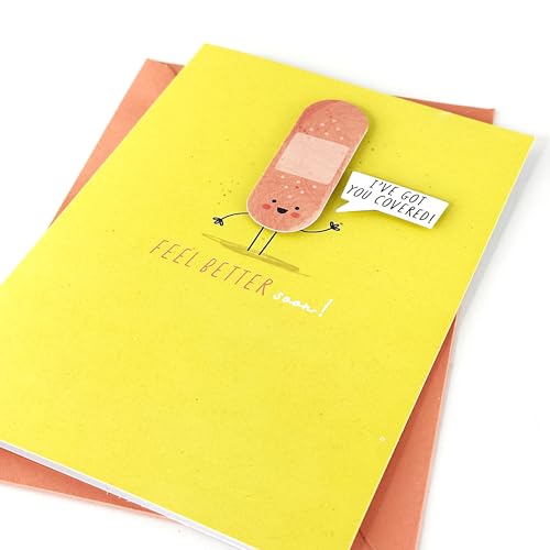 Got You Covered Handmade Card by Graphique, Feel Better Soon, Recovery, Family and Friends, 5" x 7" - color: Got You