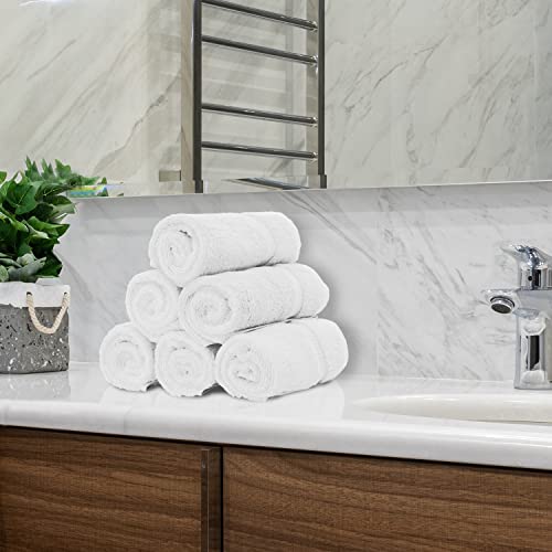 Monogrammed Hand Towel, Personalized Gift, 16 x 30 Inches - Set of 2 - Silver Embroidered Towel - Extra Absorbent 100% Turkish Cotton- Soft Terry Finish - For Bathroom, Kitchen and Spa- Script P White