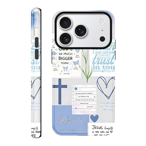 Cute Blue Jesus Christian Phone Case for iPhone 17 Pro 6.3'' - color: Blue, size: iPhone 17 Pro