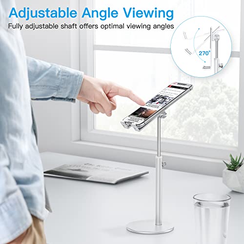 OMOTON CA04 Aluminum Tablet Phone Stand, Adjustable Desk Stand Silver - color: Silver