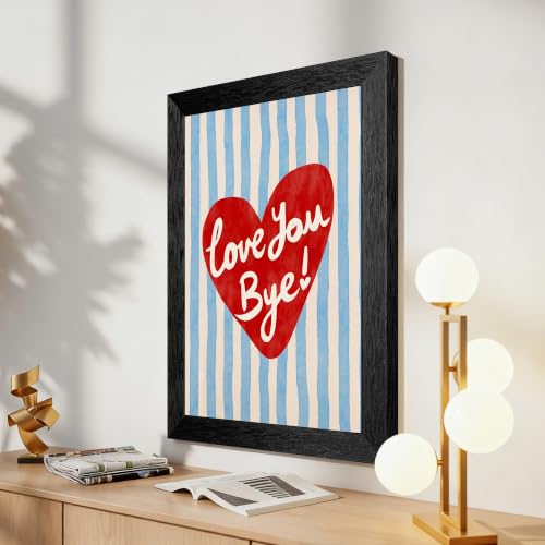 Love You Bye Canvas Wall Art Heart Poster 8x10in Black Framed Flat - color: style 07, size: 8"L x 10"W
