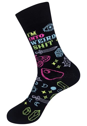 FUNATIC Crazy Socks with Funny Sayings - Novelty Gift for Men, Women, Adult - color: Weird Shit