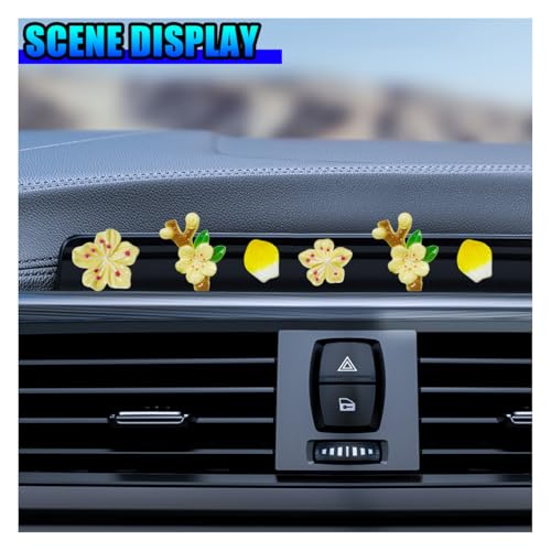 5PCS Peach Blossoms Car Dashboard Decoration (Yellow) - color: Yellow