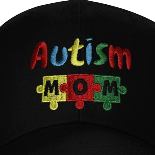 Embroidered Baseball Cap for Women Men Adjustable Baseball Hat Black Baseball Cap Trucker Hat - color: Autism Puzzle