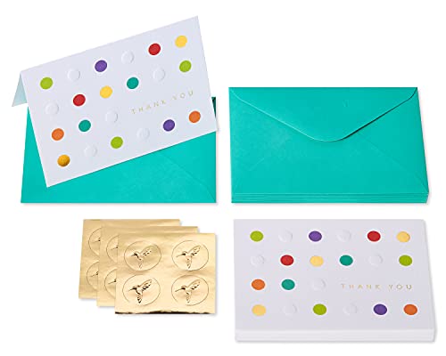 Papyrus Blank Thank You Cards with Envelopes, Bold Dots (12-Count) - color: Bold Dots