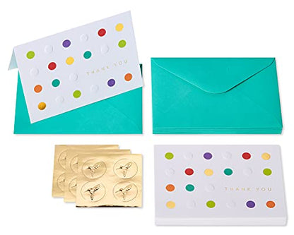 Papyrus Blank Thank You Cards with Envelopes, Bold Dots (12-Count) - color: Bold Dots