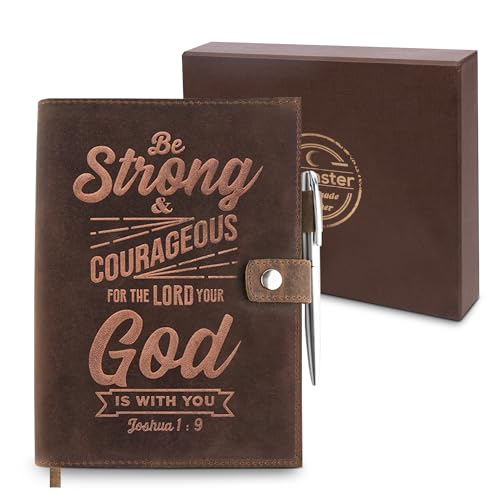 moonster Leather Journal for Men and Women – Full-Grain Buffalo Leather Bible Journal, Bible Study Journal, Daily Journal with Pen – Leather Notebook, Journals for Women, Sermon Notes Notebook Gift