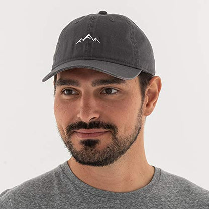 Outdoor Cap Mountain Embroidered Dad Hat Adjustable Soft Cotton Polo Style Unstructured Baseball Cap for Men & Women - color: Dark Gray