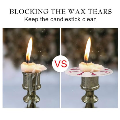 150 Pack 4 Inch White Church Taper Candles with Drip Protectors - color: white-4"150pcs