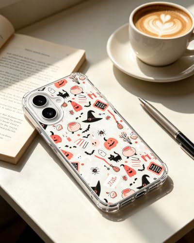 Halloween Mystic Clear Phone Case Compatible with iPhone 17, Spooky Ghosts Cats Phone Cover for iPhone 17 - color: Mystic Halloween