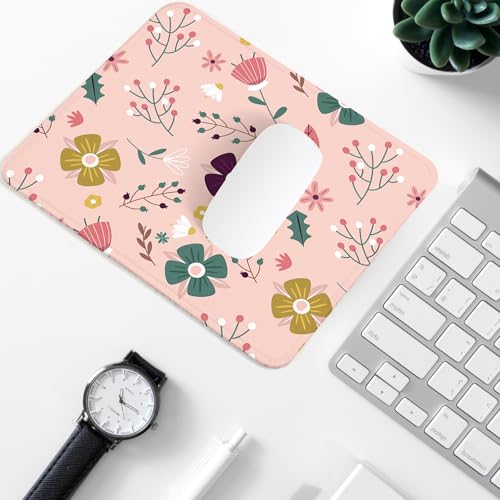 Flower 22 Square Mouse Pad with Non-Slip Rubber Base,Home Office Decoration Desktop Accessory, Laptop Mouse Pad for Office Laptops,9.4x7.8x0.12in - color: Blue and Green Flower 22