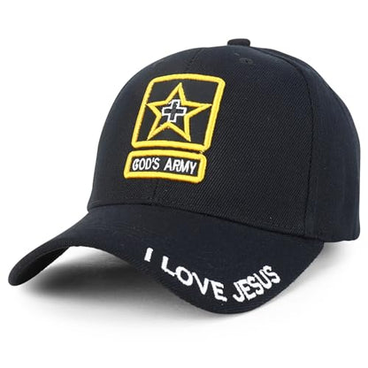 Trendy Apparel Shop Only Jesus Praying Hand Embroidered Christian Ball Cap - color: Black 2