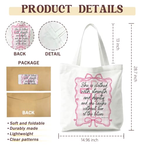 Christian Canvas Tote Bag, Bible Verse Reusable Shopping Bag - color: Bible-2