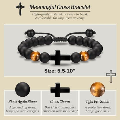 EFVISD Cross Bracelet Gifts for Boys Girls Christian Religious Gifts - color: Son